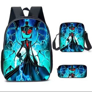 Hazbin Hotel Printed Student Schoolbag Backpack Rare Blue - Anime